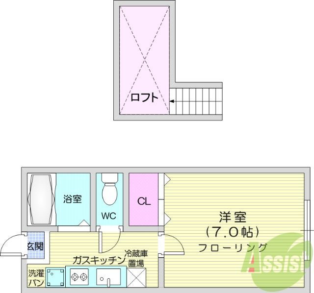 【ホワイトキャッスル24番館の間取り】