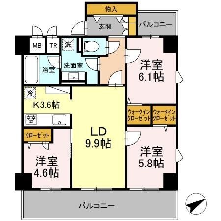 柏市小青田のマンションの間取り