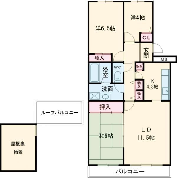 アミティ桜公園5号棟の間取り