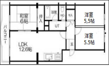 南２６条ハウスＥ棟の間取り