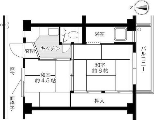 ビレッジハウス名東２号棟の間取り