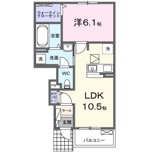 四日市市大字六呂見のアパートの間取り