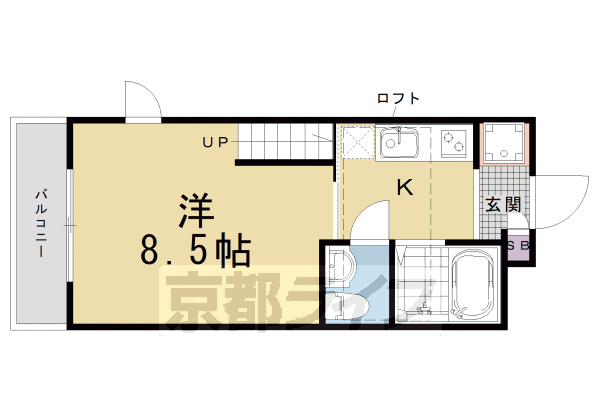 京都市東山区本町１９丁目のマンションの間取り