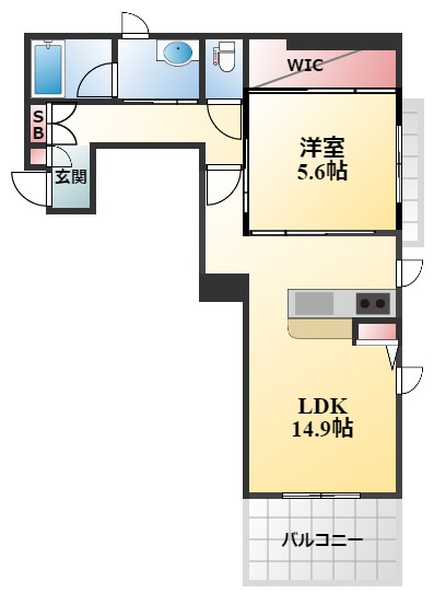 豊中市少路のマンションの間取り