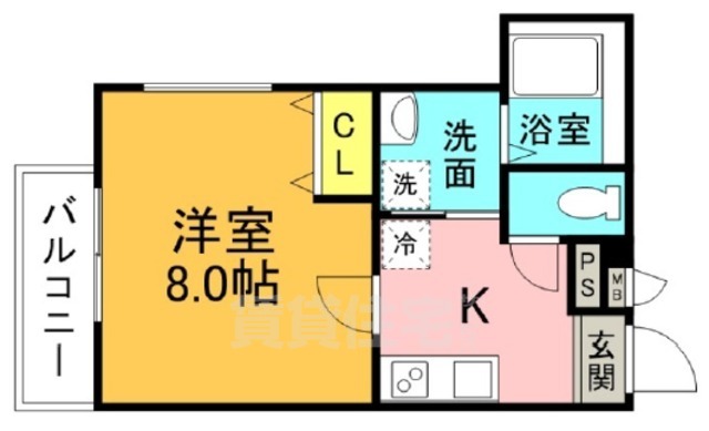 尼崎市東園田町のアパートの間取り