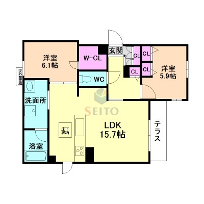 大阪市淀川区木川西のマンションの間取り