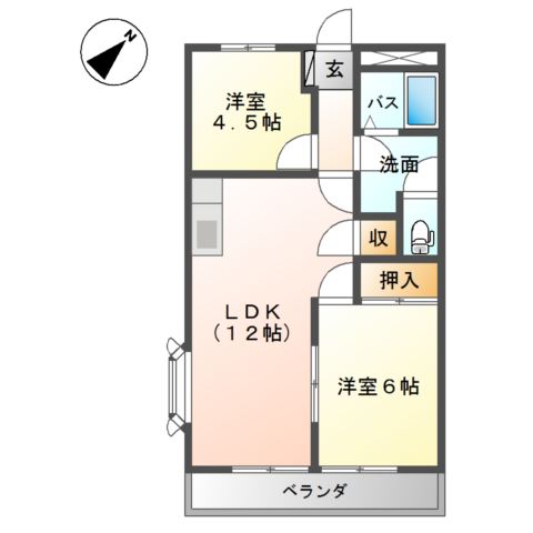 倉敷市老松町のマンションの間取り