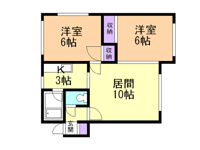 札幌市手稲区稲穂三条のアパートの間取り