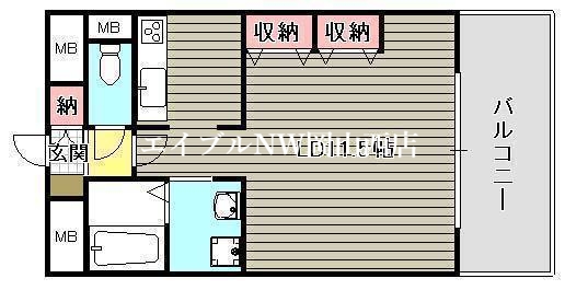 岡山市北区中井町のマンションの間取り