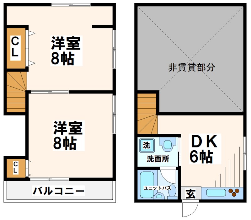 府中市分梅町のアパートの間取り