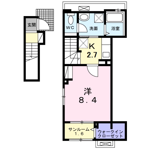 姫路市龍野町のアパートの間取り