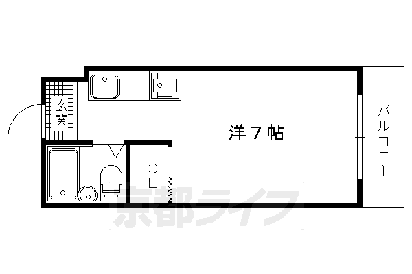 京都市北区紫野下門前町のマンションの間取り