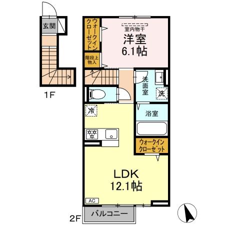 浅口郡里庄町大字新庄のアパートの間取り