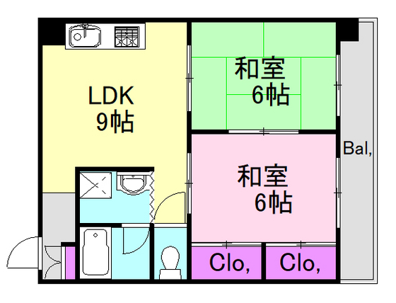 広島市中区住吉町のマンションの間取り