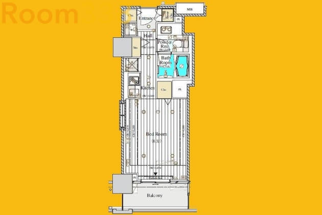 新宿区北新宿のマンションの間取り