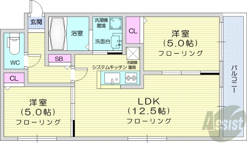 ASTAGE八軒の間取り