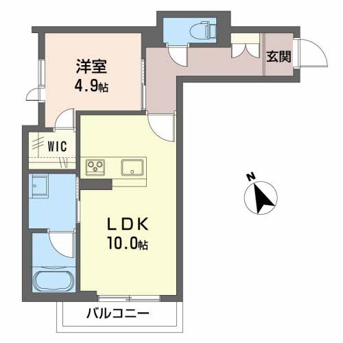 高岡市宝町のマンションの間取り