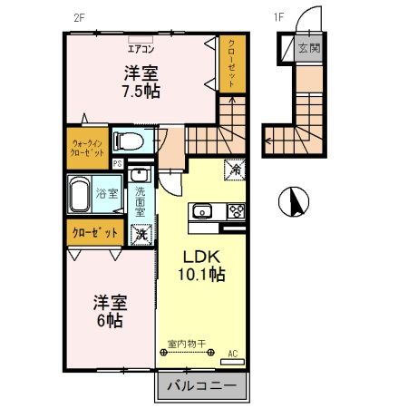 【大里郡寄居町大字赤浜のアパートの間取り】