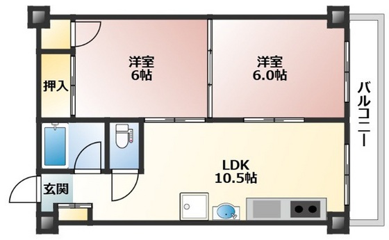 広島市南区大州のマンションの間取り