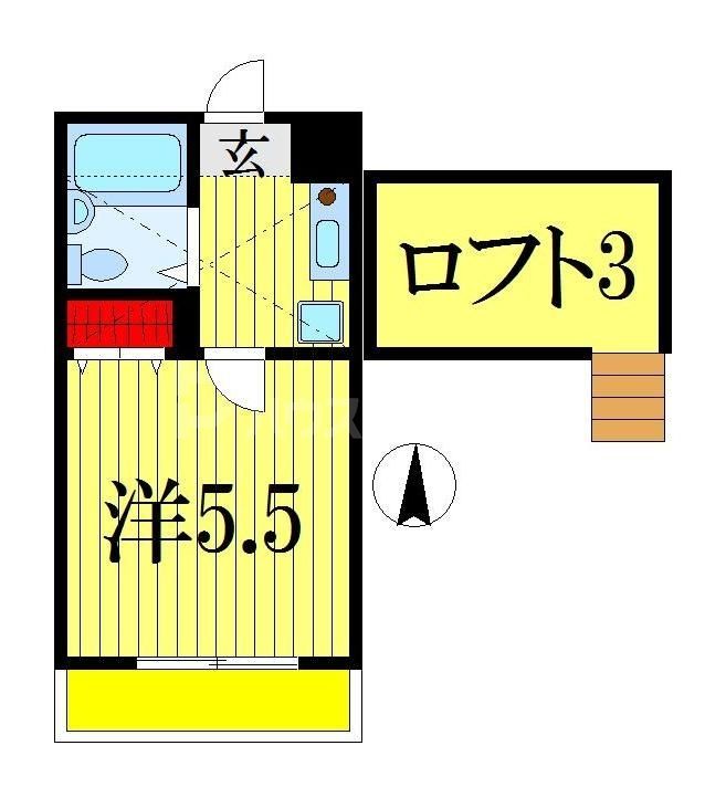 船橋市東中山のアパートの間取り