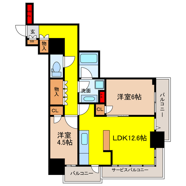 ローレルタワー堺筋本町の間取り