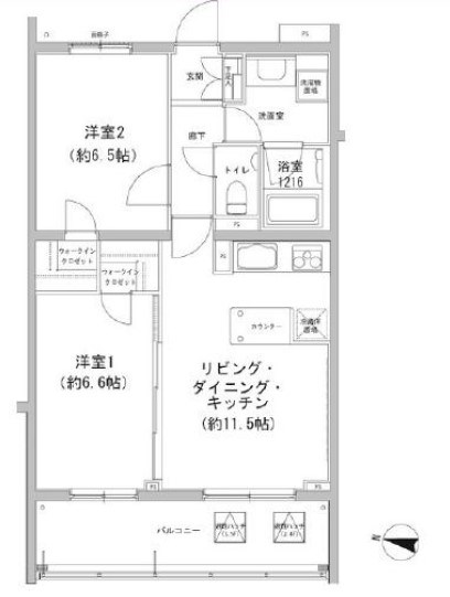 大田区石川町のマンションの間取り