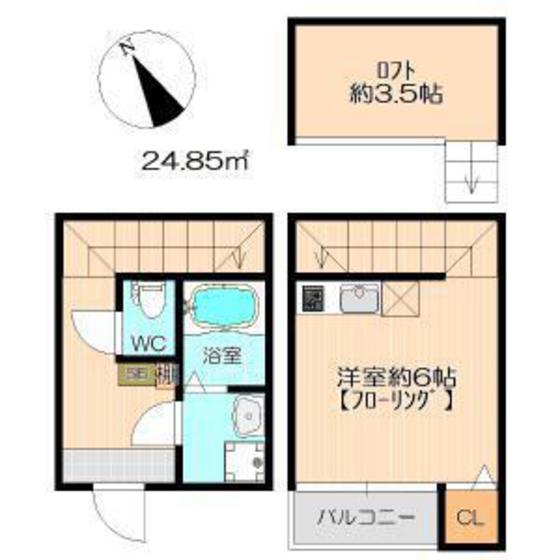 福岡市中央区伊崎のアパートの間取り