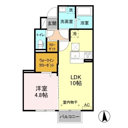 松本市大字原のアパートの間取り