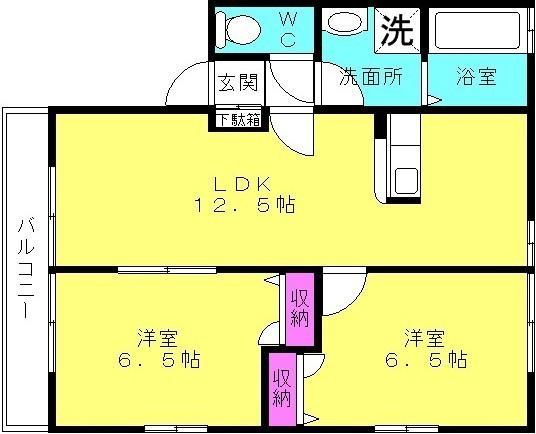 エコハイム　Ｂ棟の間取り