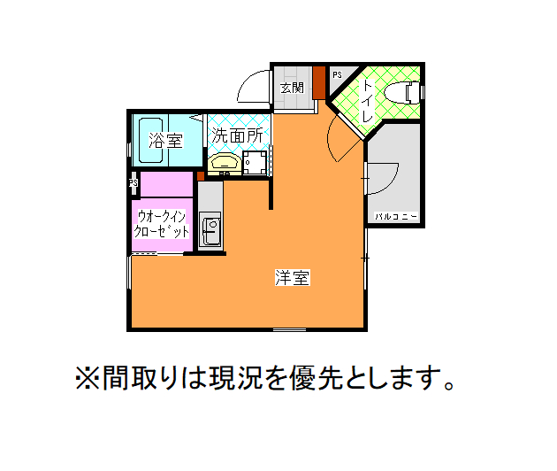 【山形市桜田東のアパートの間取り】