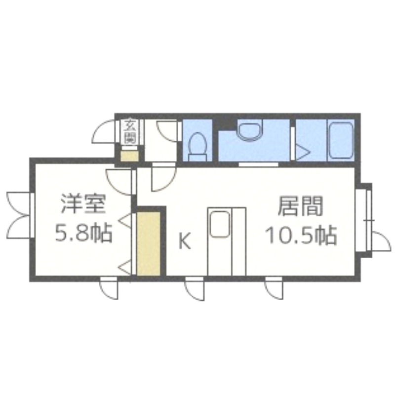 札幌市手稲区前田五条のアパートの間取り