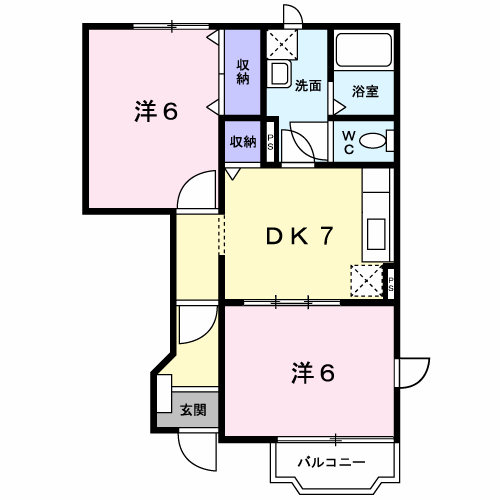 五泉市今泉のアパートの間取り