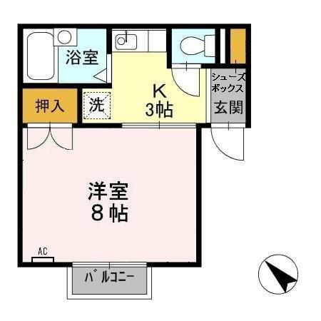 静岡市清水区宮加三のアパートの間取り