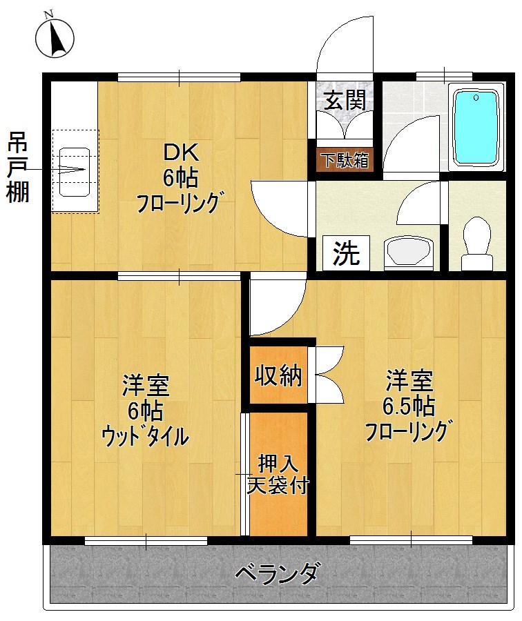 川崎市多摩区菅城下のアパートの間取り