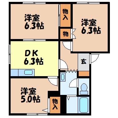 カーサ真城 Ｂ棟の間取り