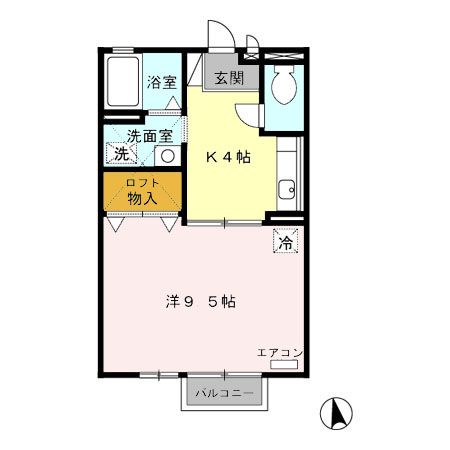 四日市市大字六呂見のアパートの間取り