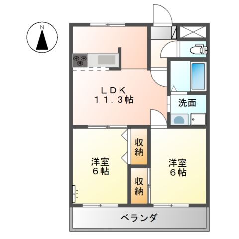 茅ヶ崎市高田のマンションの間取り