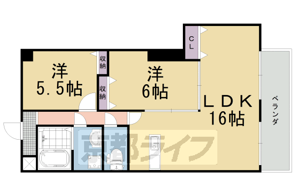 向日市森本町のマンションの間取り