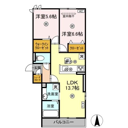 プレミール北長瀬の間取り写真