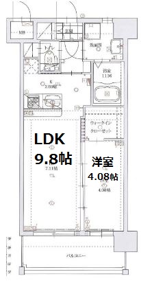 福岡市博多区上呉服町のマンションの間取り