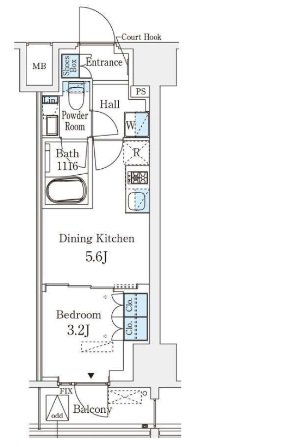 千代田区神田神保町のマンションの間取り
