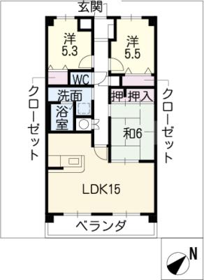 ルネス石津の間取り