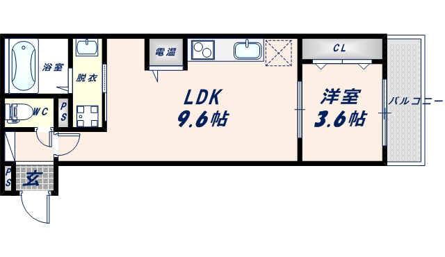 アート東大阪Aの間取り