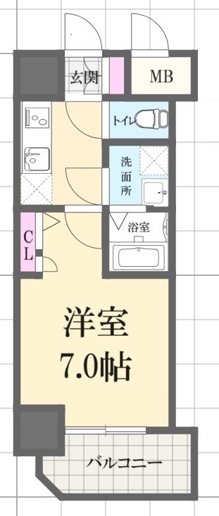 神戸市兵庫区佐比江町のマンションの間取り