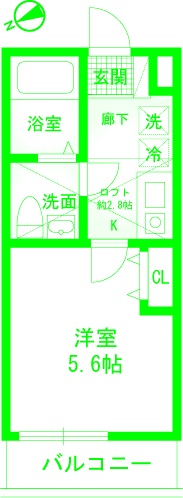神奈川県横浜市中区大和町１（アパート）の賃貸物件の間取り