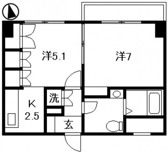 広島市中区上幟町のマンションの間取り