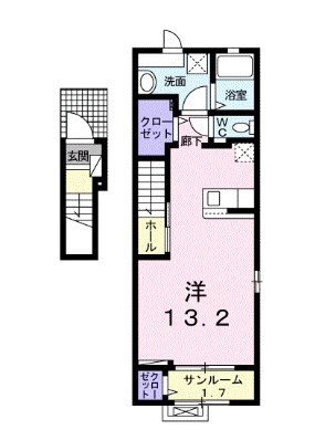 姫路市広畑区才のアパートの間取り