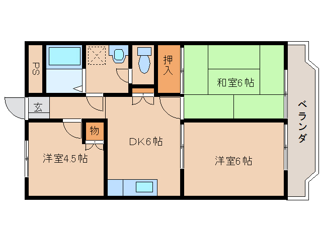 橿原市石川町のマンションの間取り