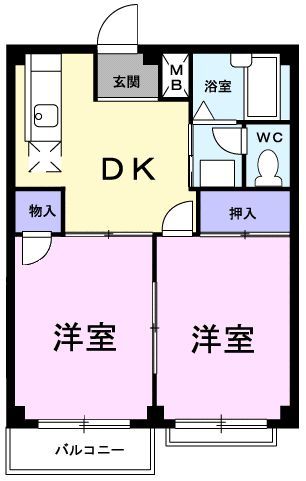 磐田市豊岡のアパートの間取り