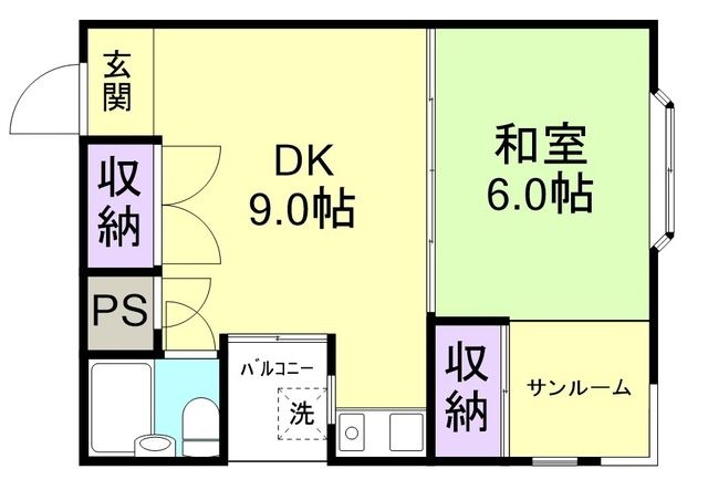 和歌山市新中通のマンションの間取り